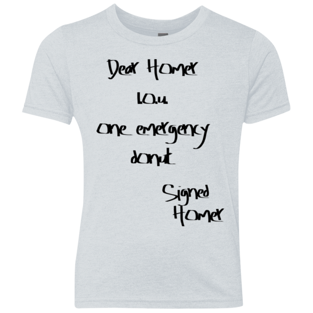 T-Shirts Heather White / YXS Emergency Donut Youth Triblend T-Shirt