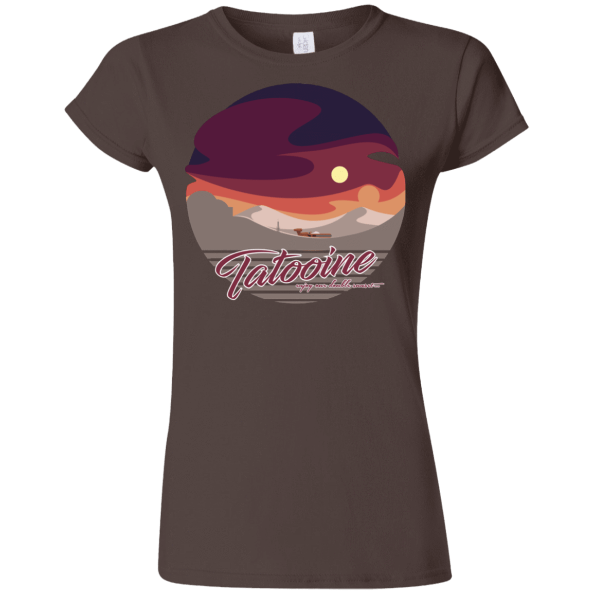 T-Shirts Dark Chocolate / S Enjoy Our Double Sunset Junior Slimmer-Fit T-Shirt