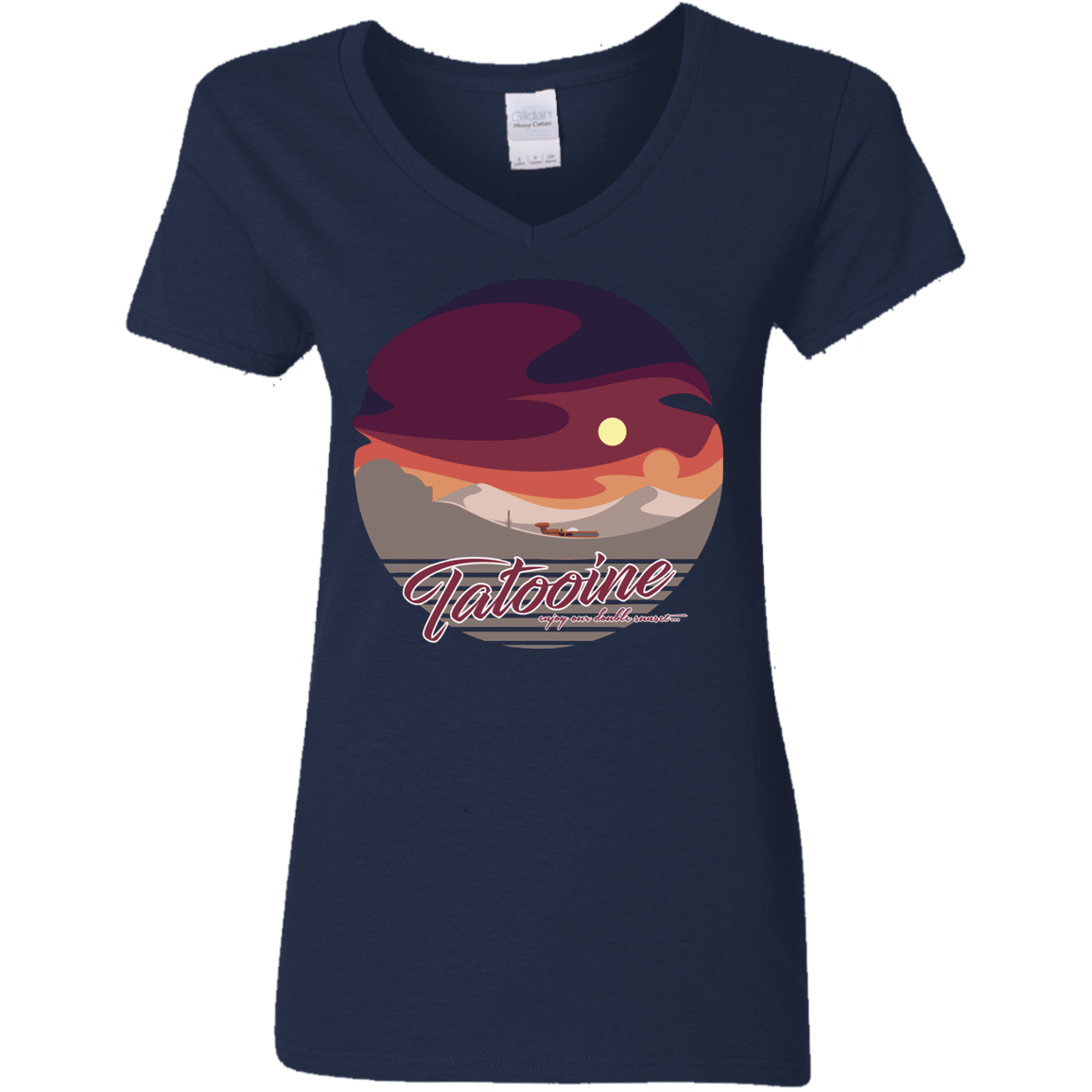 T-Shirts Navy / S Enjoy Our Double Sunset Women's V-Neck T-Shirt