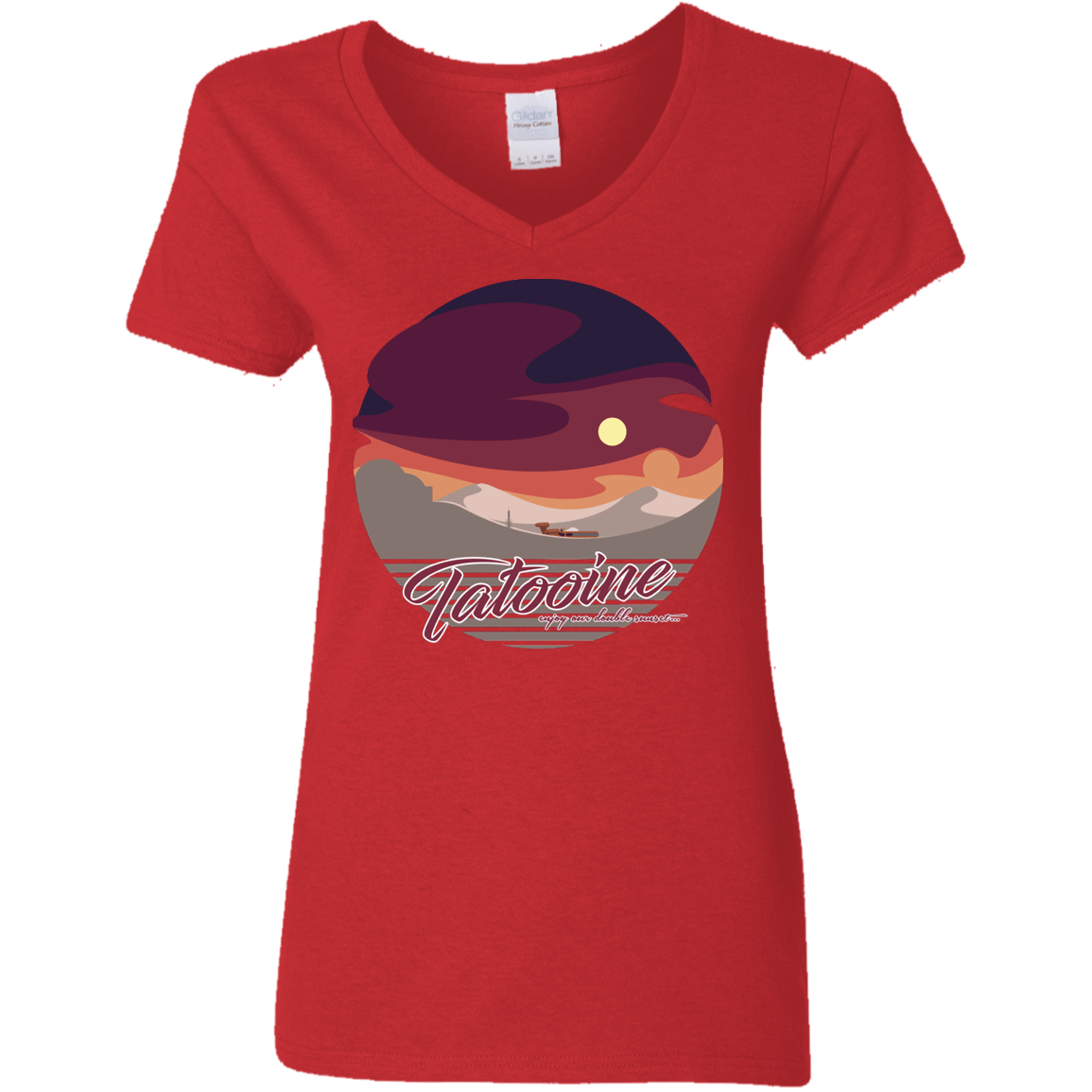 T-Shirts Red / S Enjoy Our Double Sunset Women's V-Neck T-Shirt