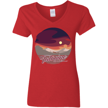 T-Shirts Red / S Enjoy Our Double Sunset Women's V-Neck T-Shirt