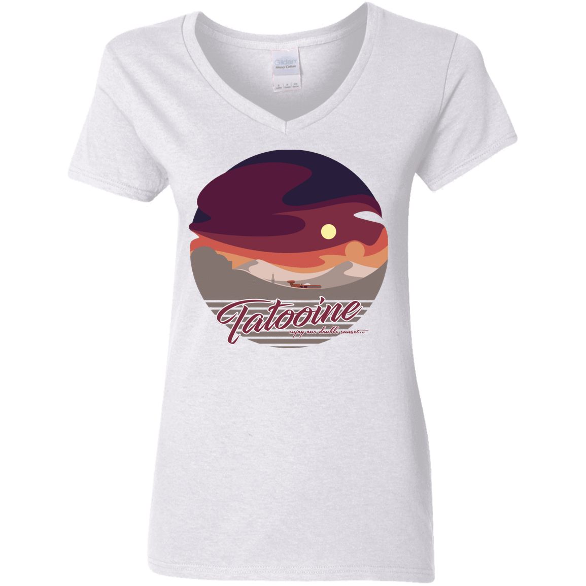 T-Shirts White / S Enjoy Our Double Sunset Women's V-Neck T-Shirt