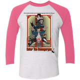 T-Shirts Heather White/Vintage Pink / X-Small Enter the Dragon Men's Triblend 3/4 Sleeve