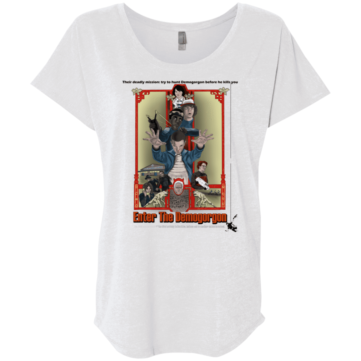 T-Shirts Heather White / X-Small Enter the Dragon Triblend Dolman Sleeve