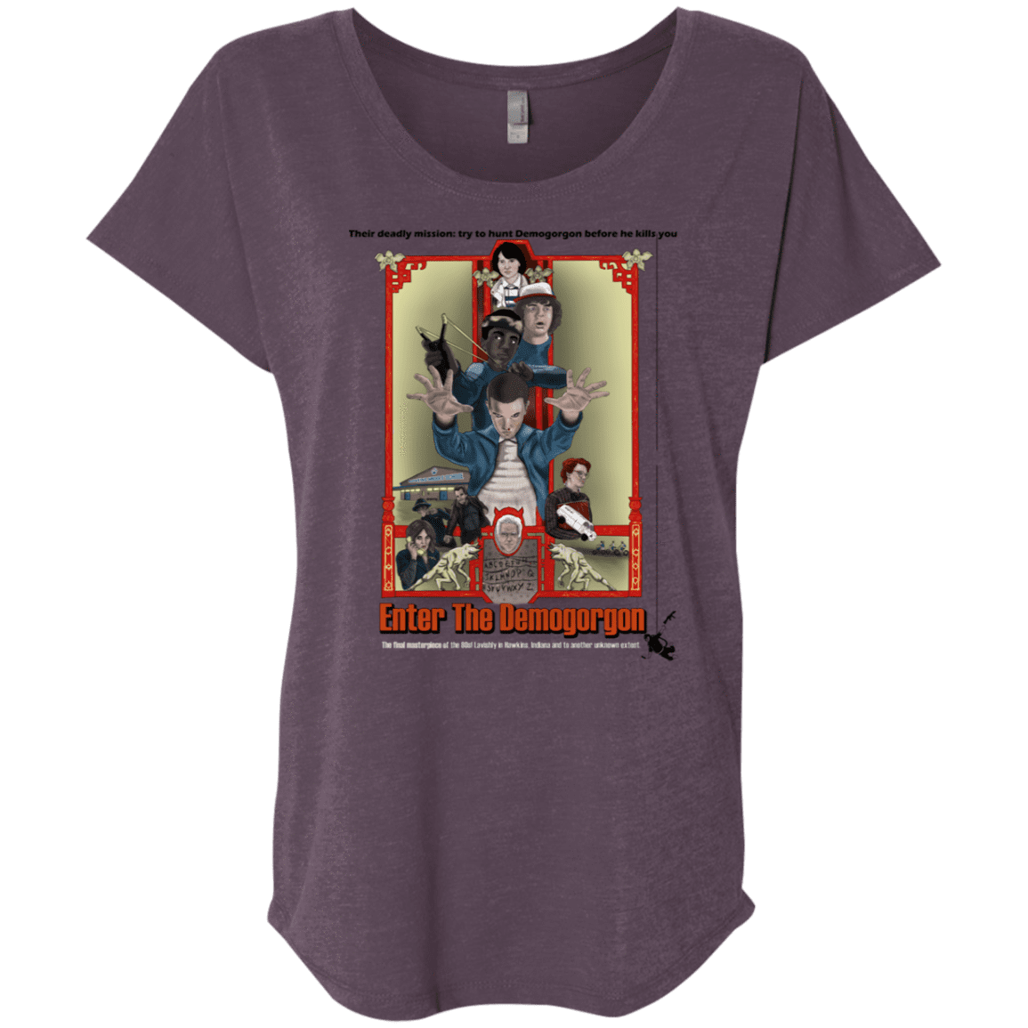 T-Shirts Vintage Purple / X-Small Enter the Dragon Triblend Dolman Sleeve