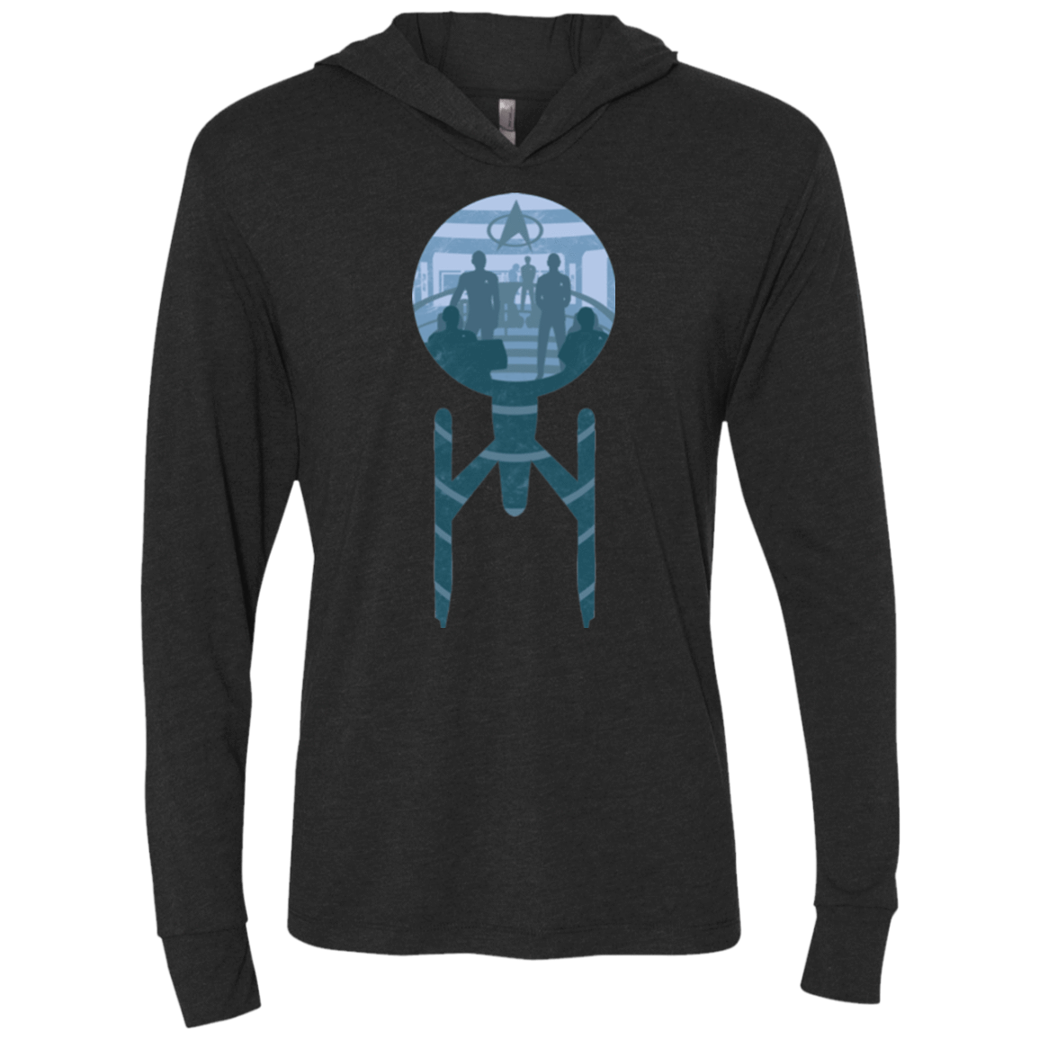 T-Shirts Vintage Black / X-Small Enterprise Crew Triblend Long Sleeve Hoodie Tee