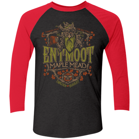 T-Shirts Vintage Black/Vintage Red / X-Small Entmoot Maple Mead Men's Triblend 3/4 Sleeve