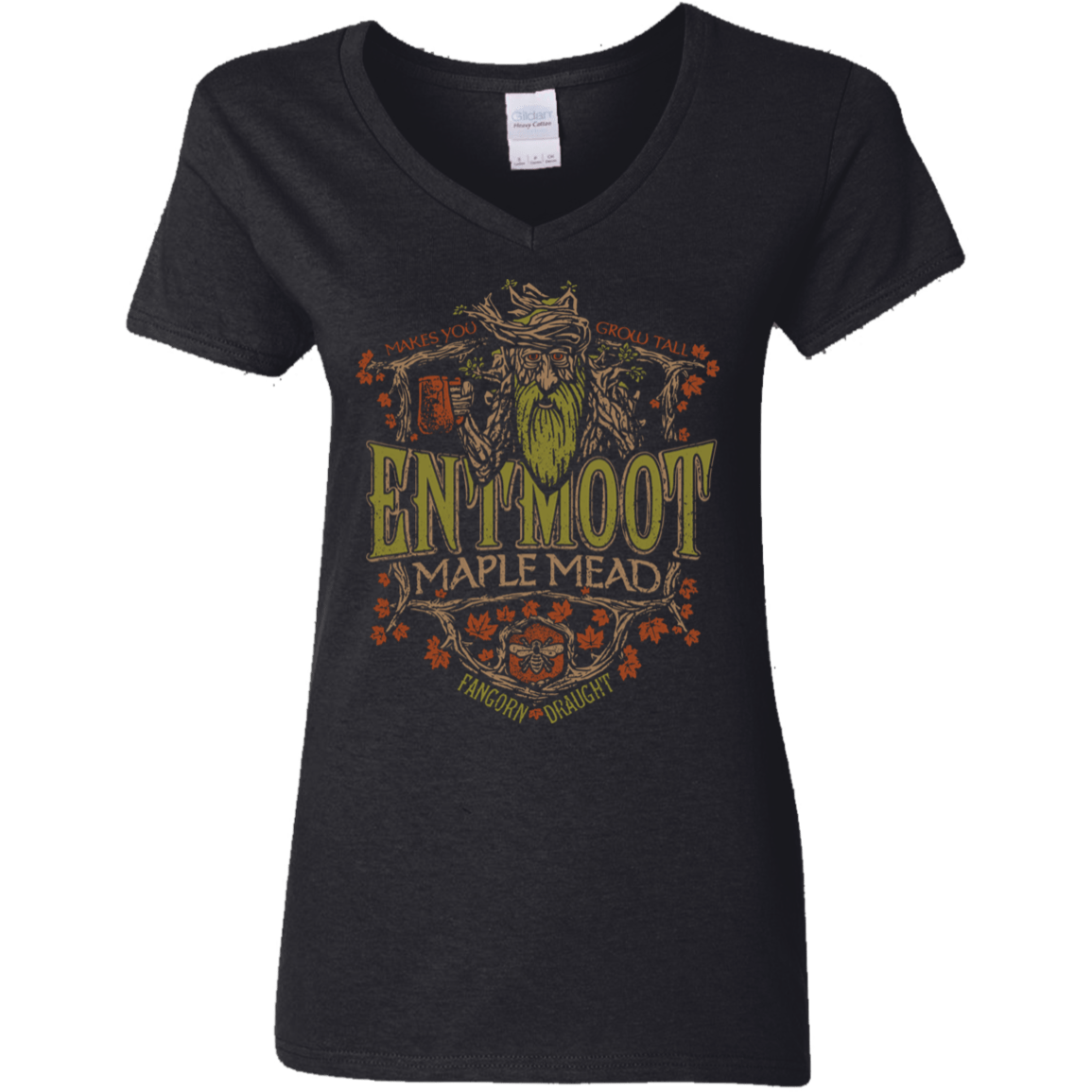 T-Shirts Black / S Entmoot Maple Mead Women's V-Neck T-Shirt