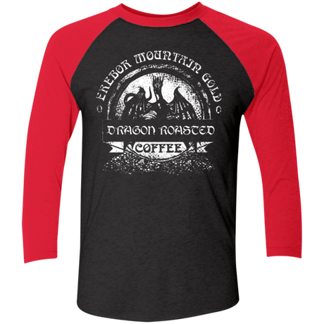 T-Shirts Vintage Black/Vintage Red / X-Small Erebor Coffee Men's Triblend 3/4 Sleeve