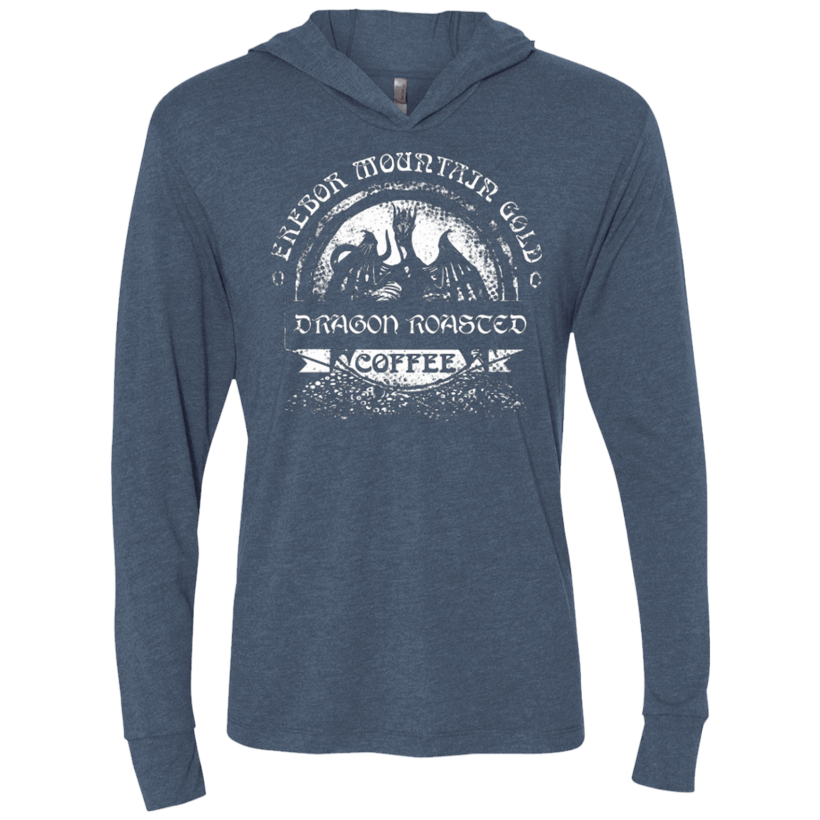 T-Shirts Indigo / X-Small Erebor Coffee Triblend Long Sleeve Hoodie Tee