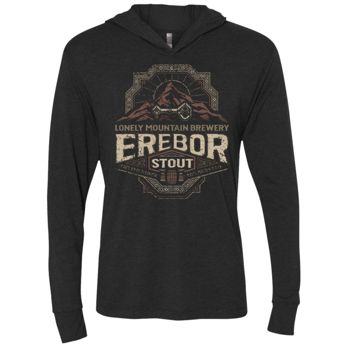 T-Shirts Vintage Black / X-Small Erebor Stout Triblend Long Sleeve Hoodie Tee