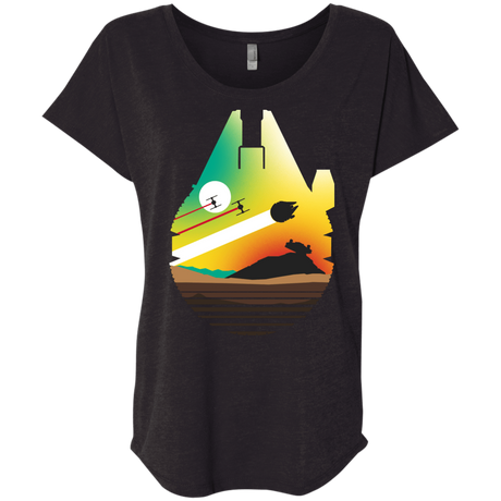 T-Shirts Vintage Black / X-Small Escape from Desert Planet Triblend Dolman Sleeve