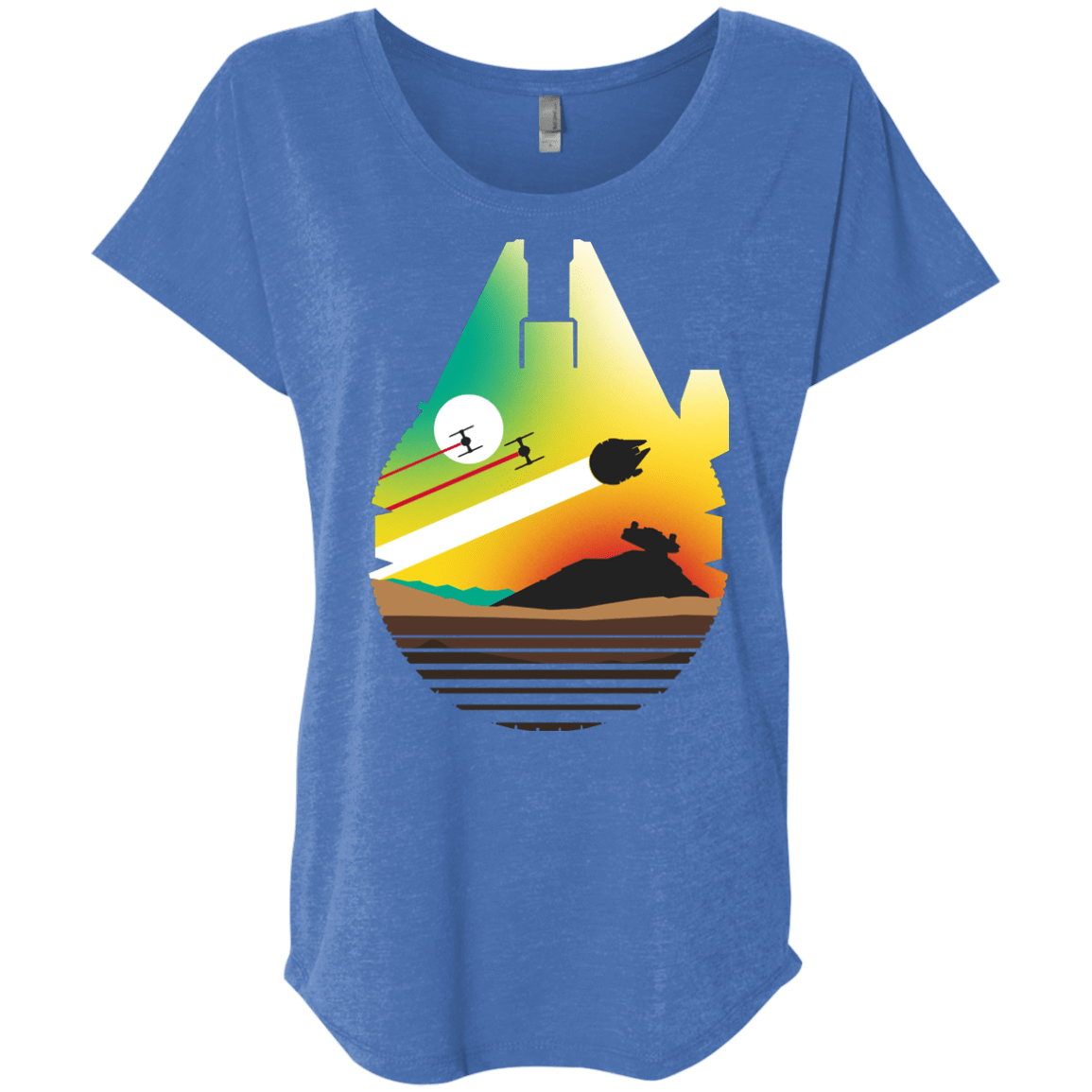 T-Shirts Vintage Royal / X-Small Escape from Desert Planet Triblend Dolman Sleeve