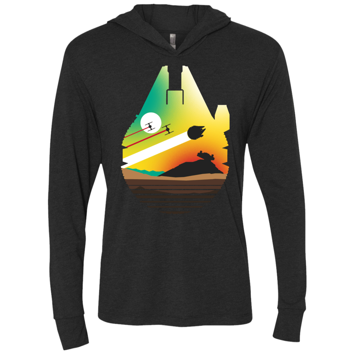 T-Shirts Vintage Black / X-Small Escape from Desert Planet Triblend Long Sleeve Hoodie Tee