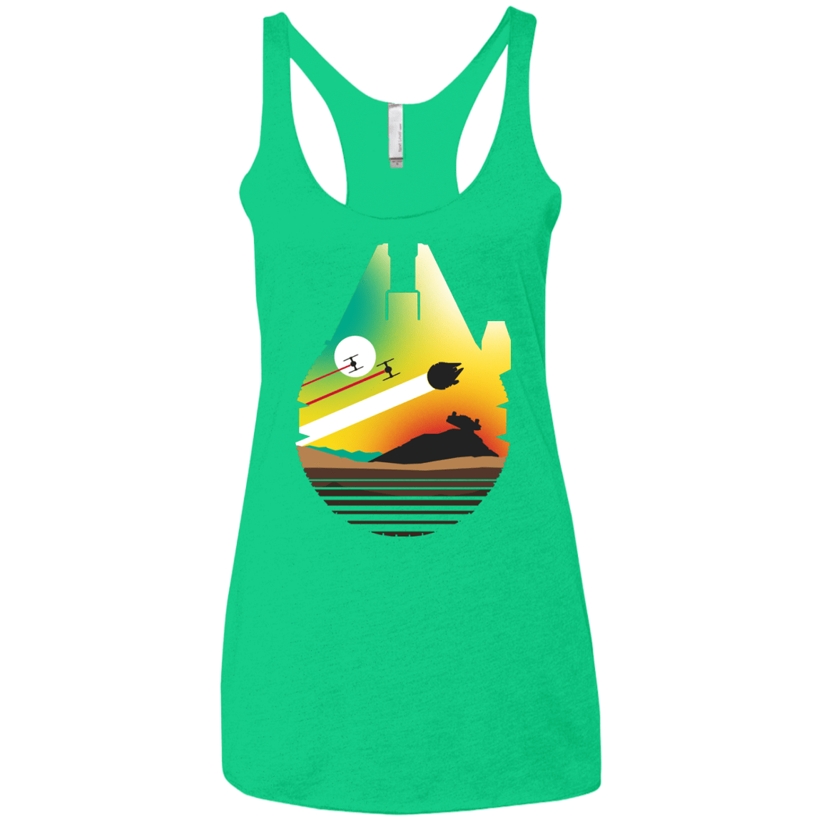 T-Shirts Envy / X-Small Escape from Desert Planet Women's Triblend Racerback Tank