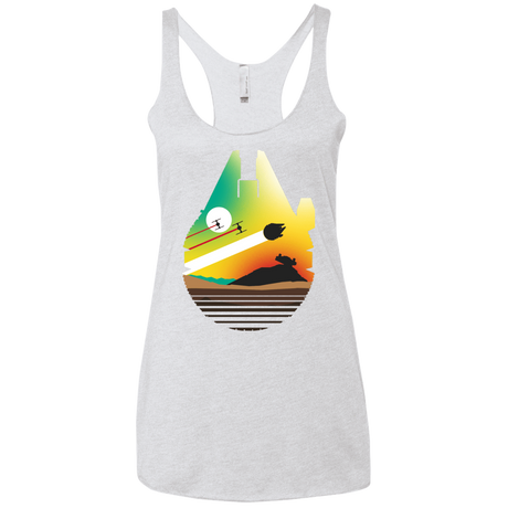 T-Shirts Heather White / X-Small Escape from Desert Planet Women's Triblend Racerback Tank