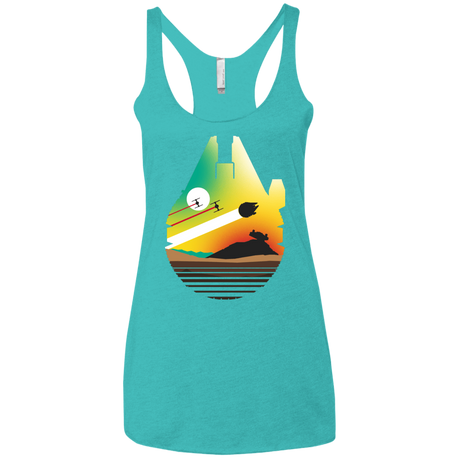 T-Shirts Tahiti Blue / X-Small Escape from Desert Planet Women's Triblend Racerback Tank
