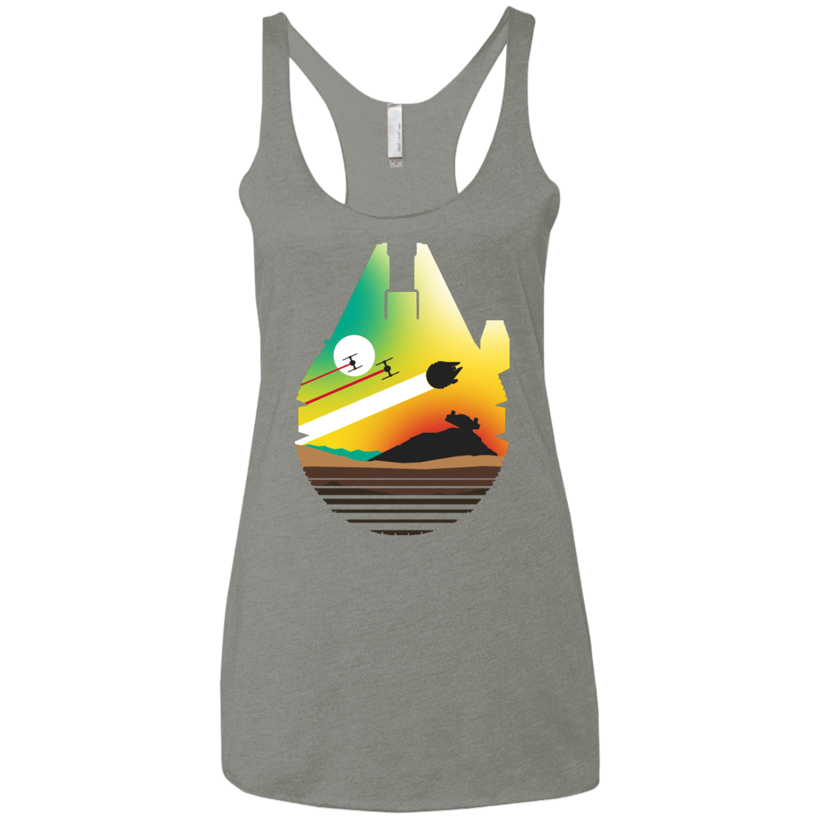 T-Shirts Venetian Grey / X-Small Escape from Desert Planet Women's Triblend Racerback Tank