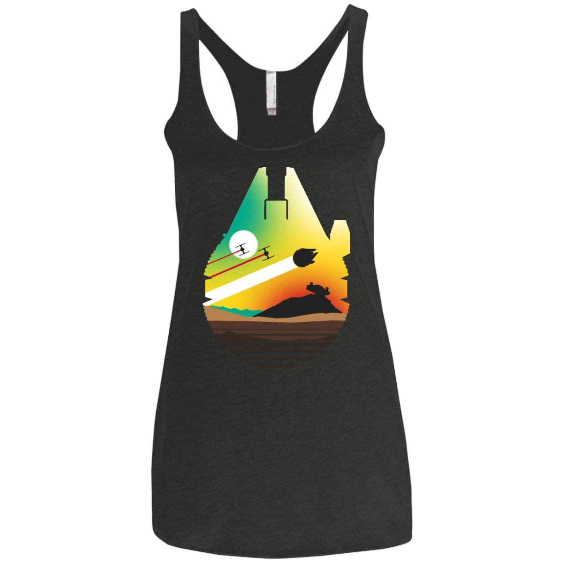 T-Shirts Vintage Black / X-Small Escape from Desert Planet Women's Triblend Racerback Tank