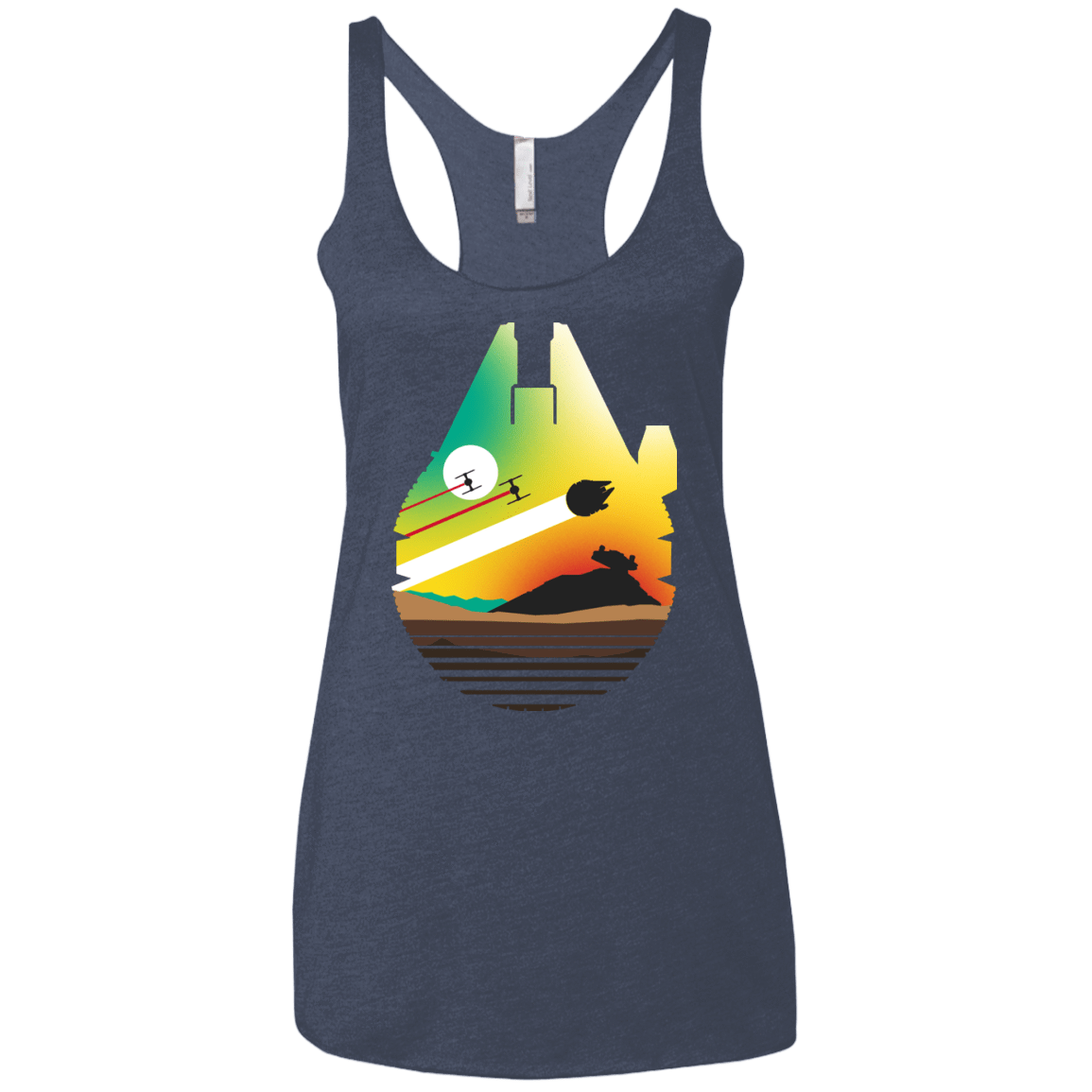 T-Shirts Vintage Navy / X-Small Escape from Desert Planet Women's Triblend Racerback Tank