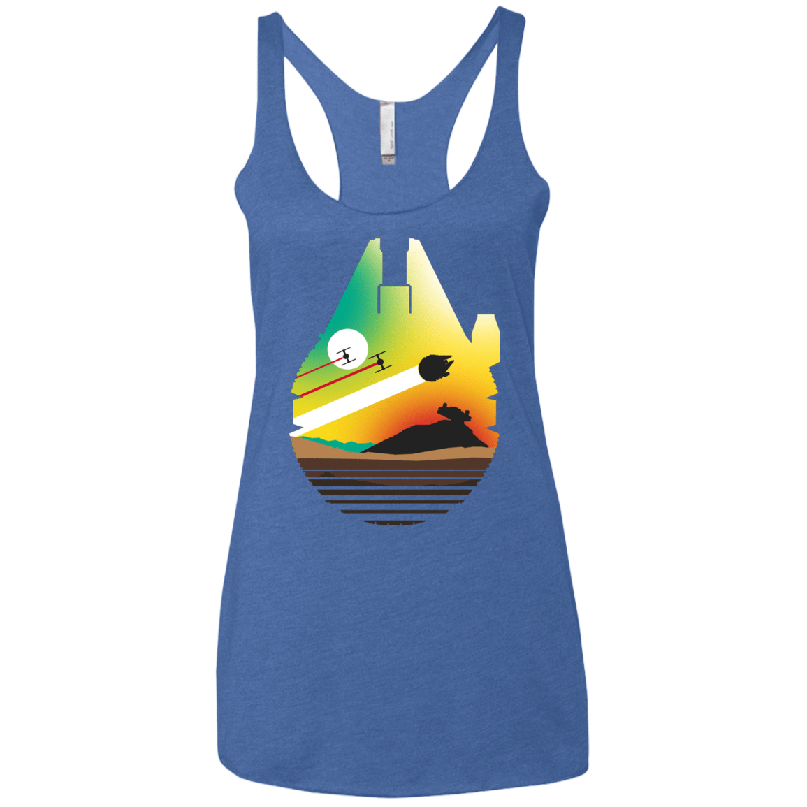 T-Shirts Vintage Royal / X-Small Escape from Desert Planet Women's Triblend Racerback Tank