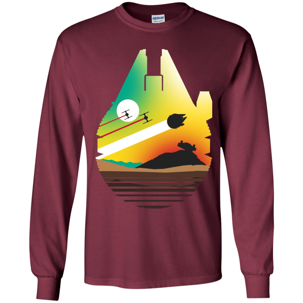 T-Shirts Maroon / YS Escape from Desert Planet Youth Long Sleeve T-Shirt