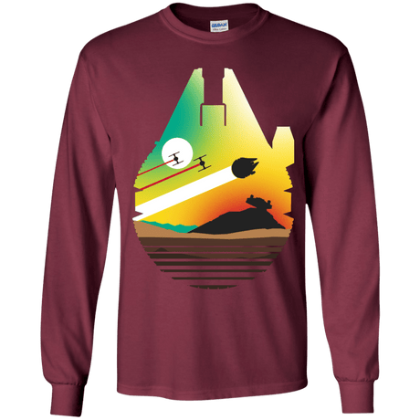 T-Shirts Maroon / YS Escape from Desert Planet Youth Long Sleeve T-Shirt