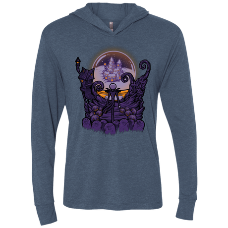 T-Shirts Indigo / X-Small Escape From Nightmare Triblend Long Sleeve Hoodie Tee