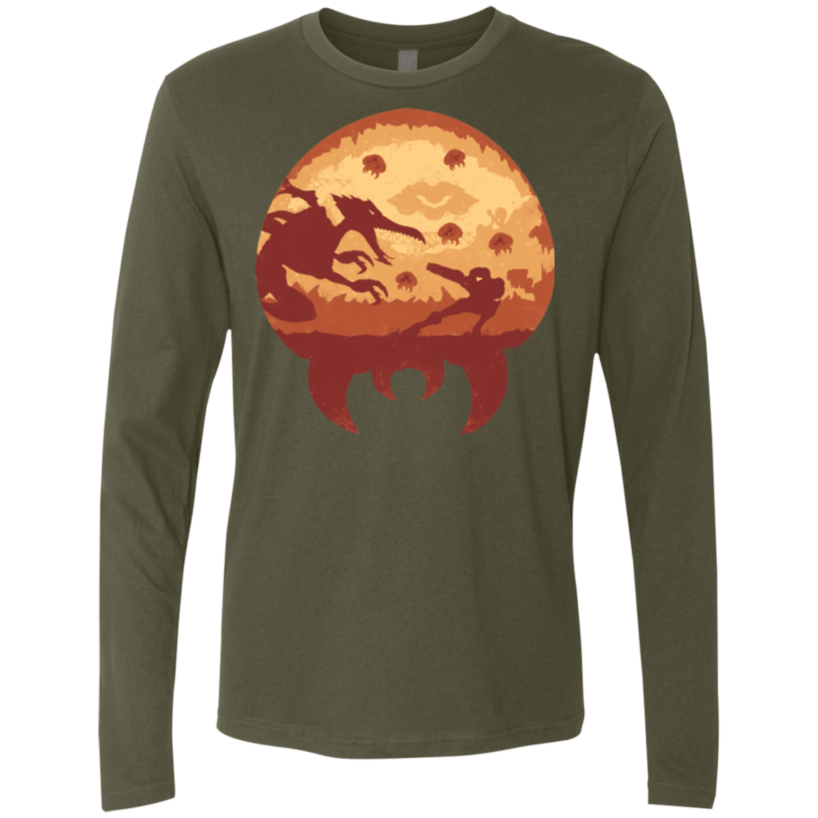 T-Shirts Military Green / Small Escape from Zebes Men's Premium Long Sleeve