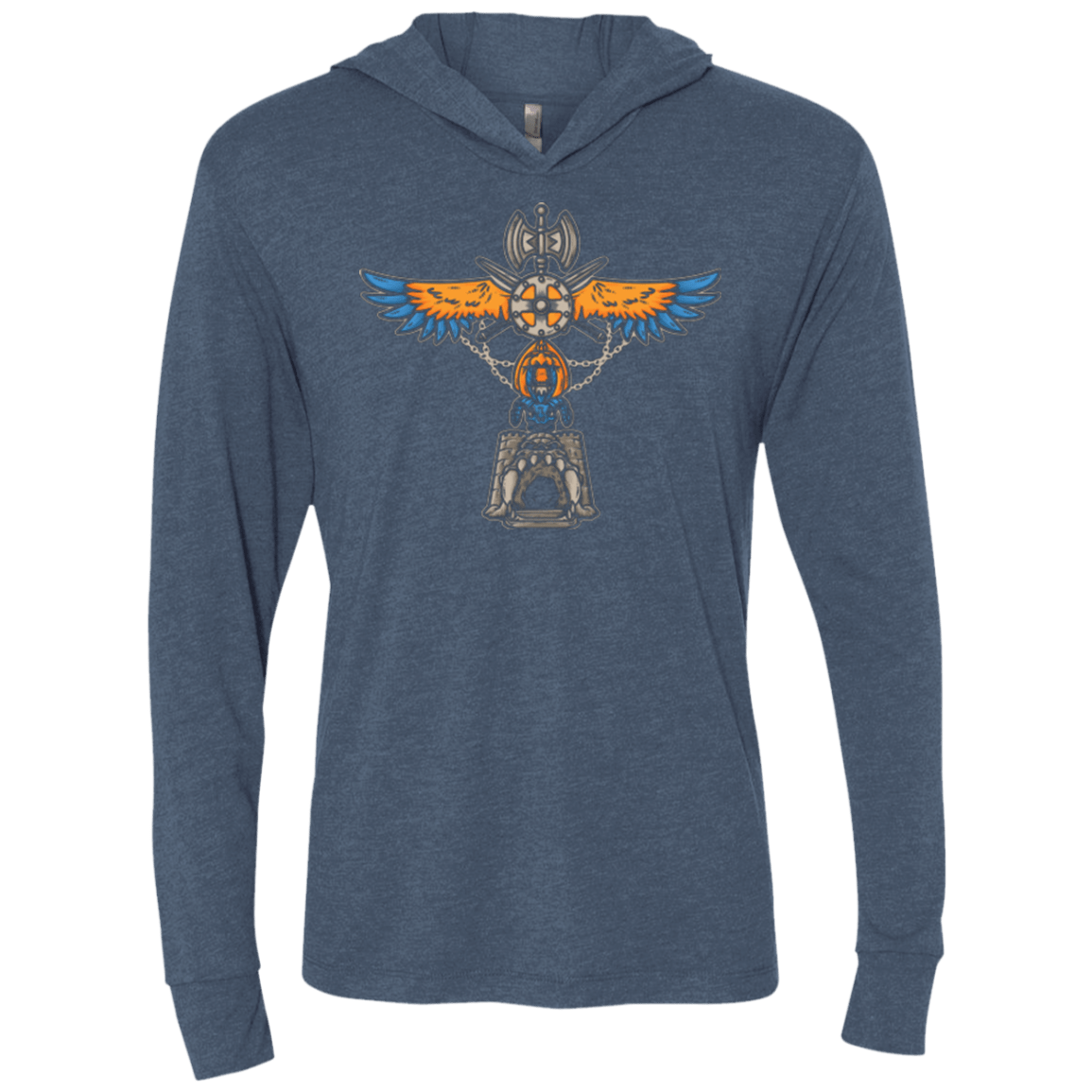 T-Shirts Indigo / X-Small ETERNIA TOTEM Triblend Long Sleeve Hoodie Tee