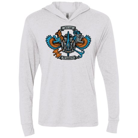 T-Shirts Heather White / X-Small ETERNIAS CREST Triblend Long Sleeve Hoodie Tee