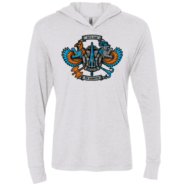 T-Shirts Heather White / X-Small ETERNIAS CREST Triblend Long Sleeve Hoodie Tee