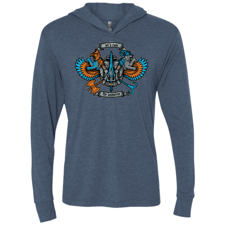 T-Shirts Indigo / X-Small ETERNIAS CREST Triblend Long Sleeve Hoodie Tee