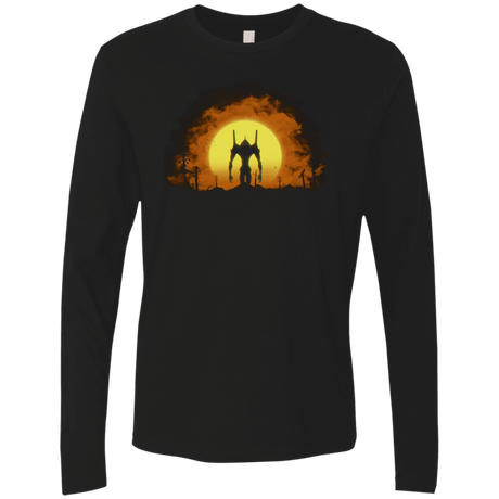 T-Shirts Black / Small Evangelion Men's Premium Long Sleeve