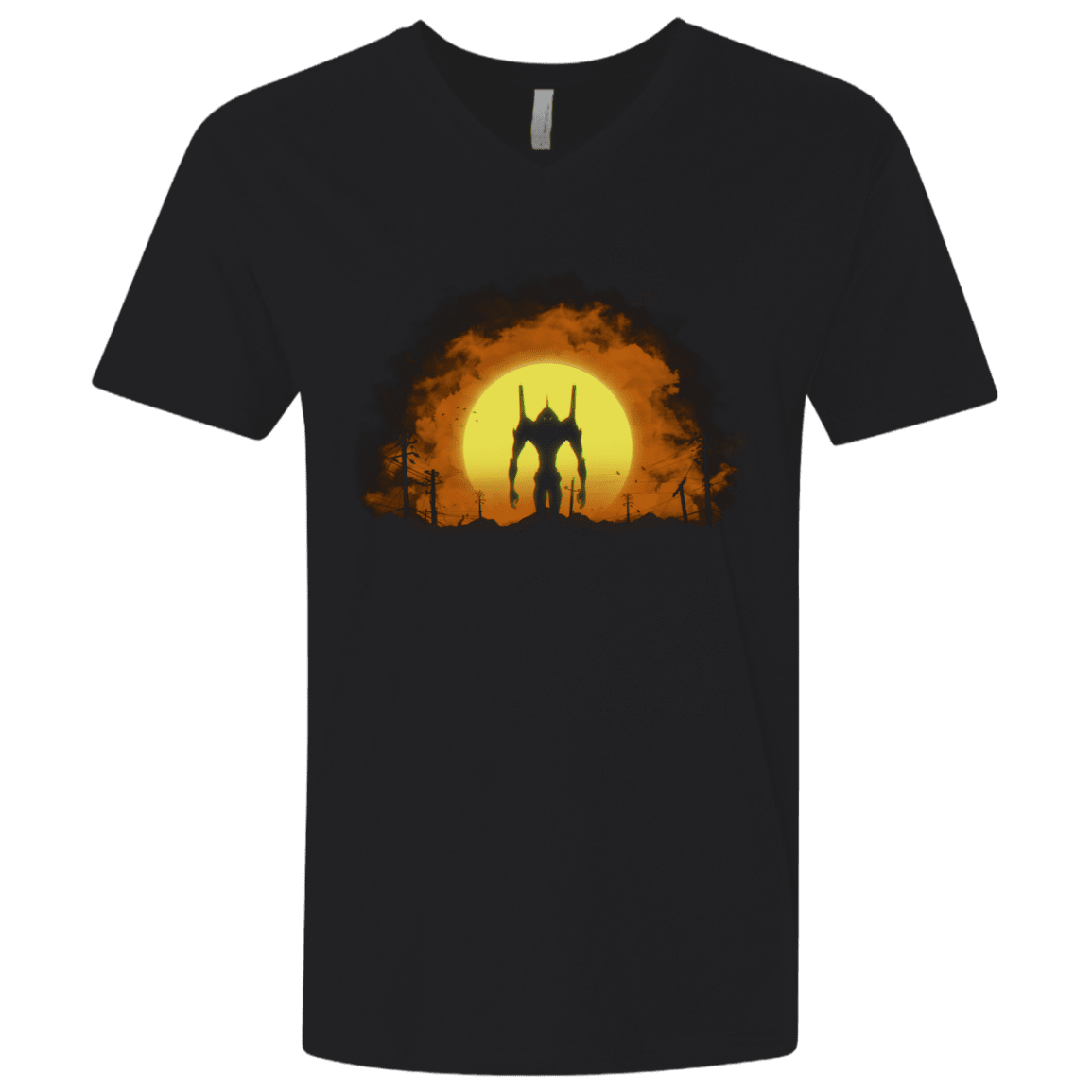 T-Shirts Black / X-Small Evangelion Men's Premium V-Neck