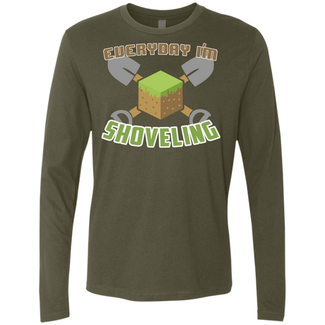 T-Shirts Military Green / Small Everyday Shoveling Men's Premium Long Sleeve