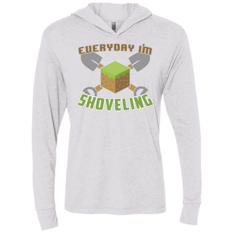 T-Shirts Heather White / X-Small Everyday Shoveling Triblend Long Sleeve Hoodie Tee
