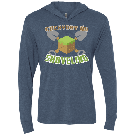 T-Shirts Indigo / X-Small Everyday Shoveling Triblend Long Sleeve Hoodie Tee