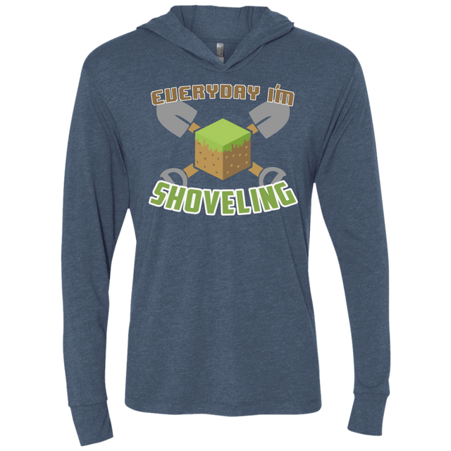 T-Shirts Indigo / X-Small Everyday Shoveling Triblend Long Sleeve Hoodie Tee