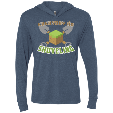 T-Shirts Indigo / X-Small Everyday Shoveling Triblend Long Sleeve Hoodie Tee