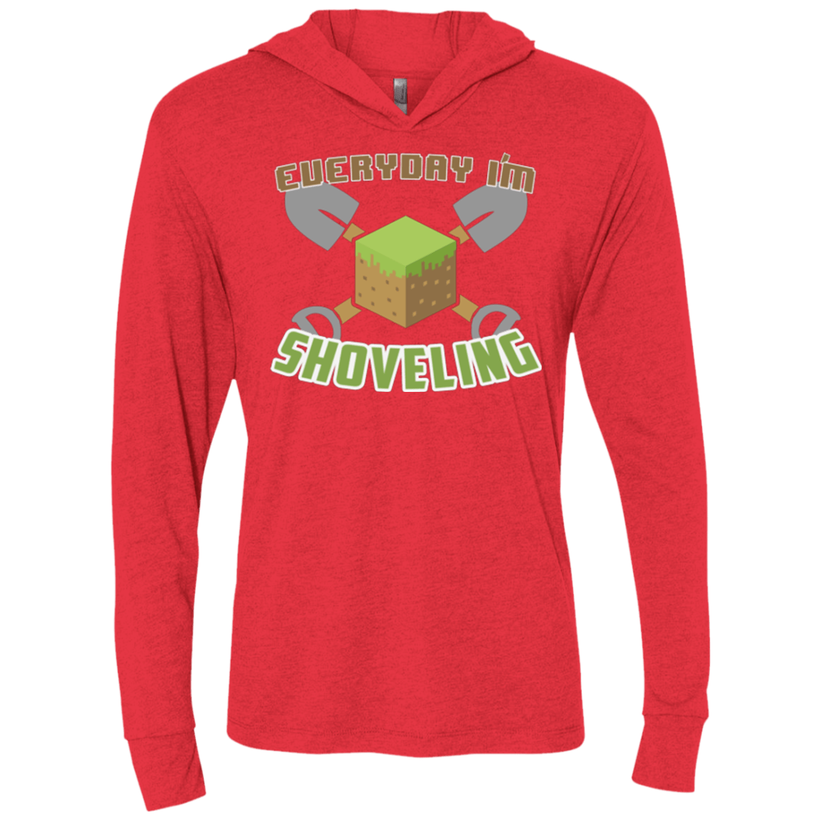 T-Shirts Vintage Red / X-Small Everyday Shoveling Triblend Long Sleeve Hoodie Tee