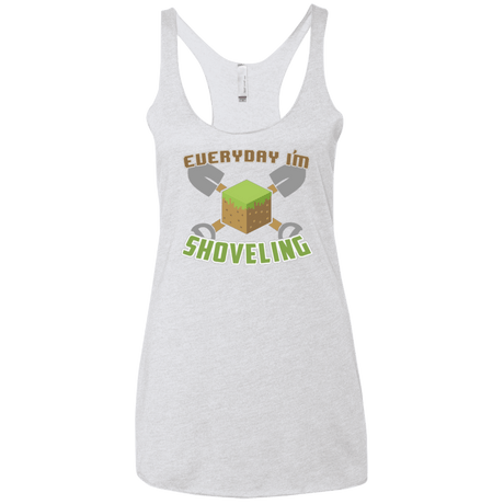 T-Shirts Heather White / X-Small Everyday Shoveling Women's Triblend Racerback Tank