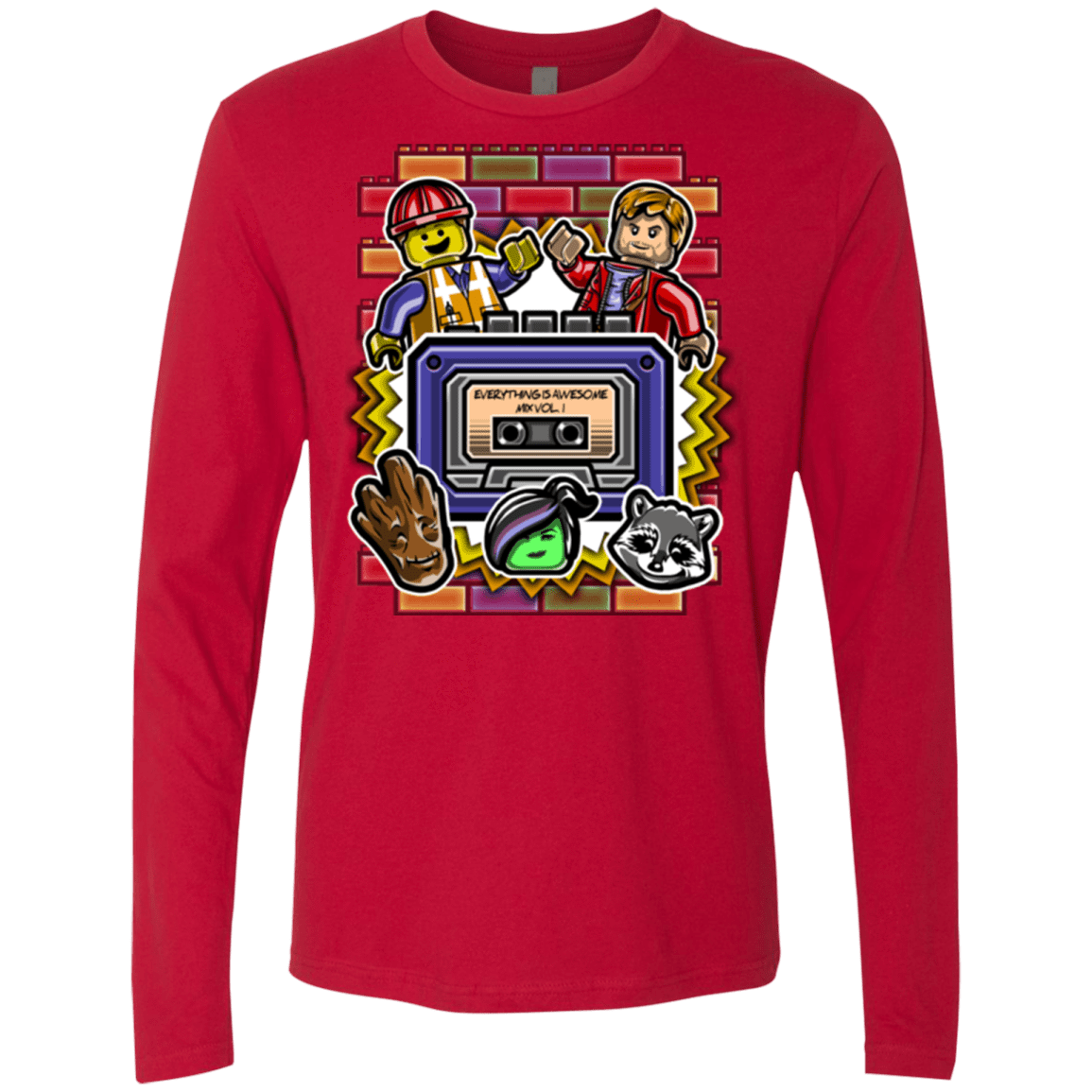 T-Shirts Red / Small Everything is awesome mix Men's Premium Long Sleeve