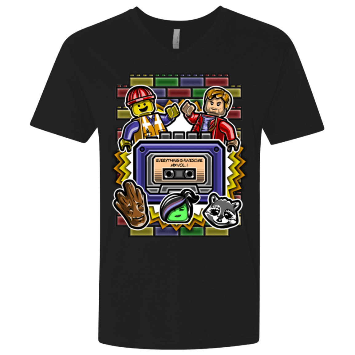 T-Shirts Black / X-Small Everything is awesome mix Men's Premium V-Neck