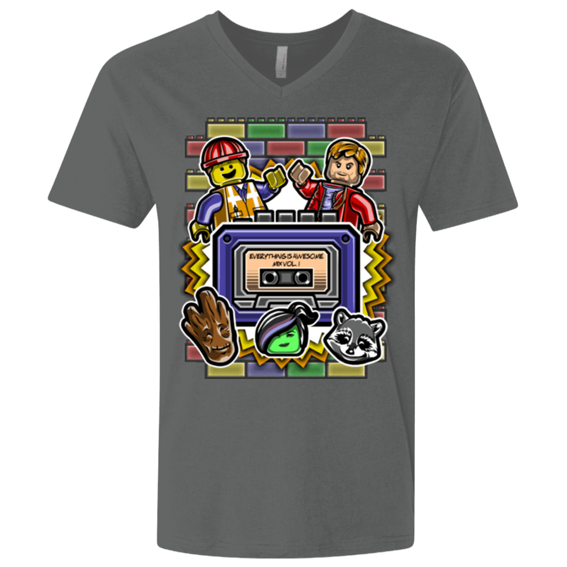 T-Shirts Heavy Metal / X-Small Everything is awesome mix Men's Premium V-Neck
