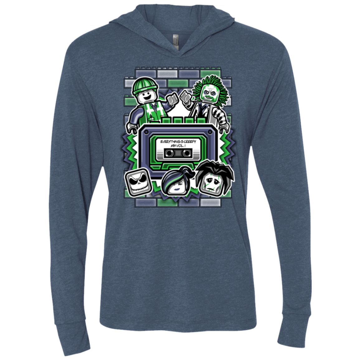 T-Shirts Indigo / X-Small Everything Is Creepy Mix Triblend Long Sleeve Hoodie Tee