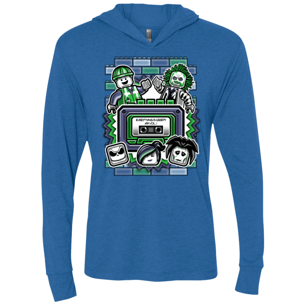 T-Shirts Vintage Royal / X-Small Everything Is Creepy Mix Triblend Long Sleeve Hoodie Tee