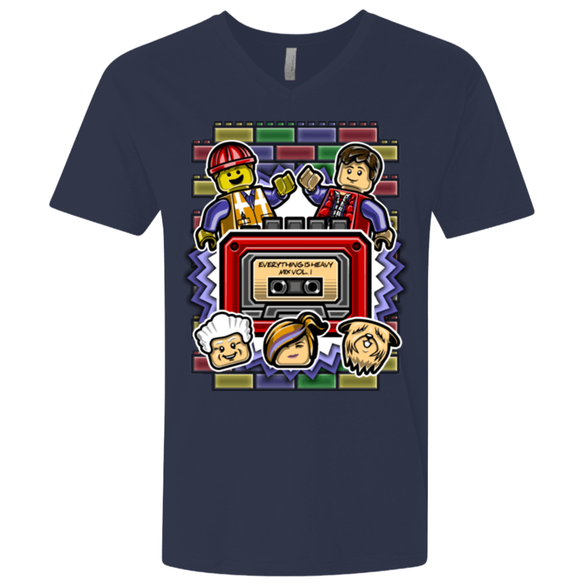 T-Shirts Midnight Navy / X-Small Everything Is Heavy Mix Men's Premium V-Neck