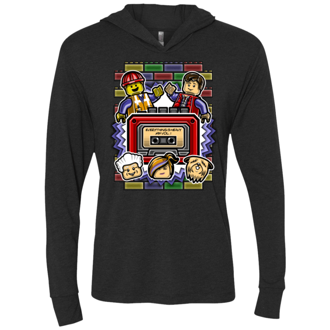 T-Shirts Vintage Black / X-Small Everything Is Heavy Mix Triblend Long Sleeve Hoodie Tee