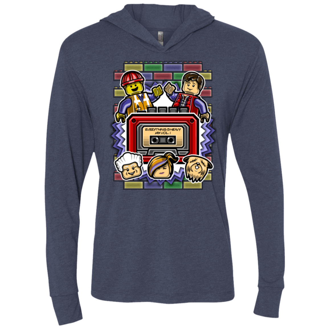 T-Shirts Vintage Navy / X-Small Everything Is Heavy Mix Triblend Long Sleeve Hoodie Tee